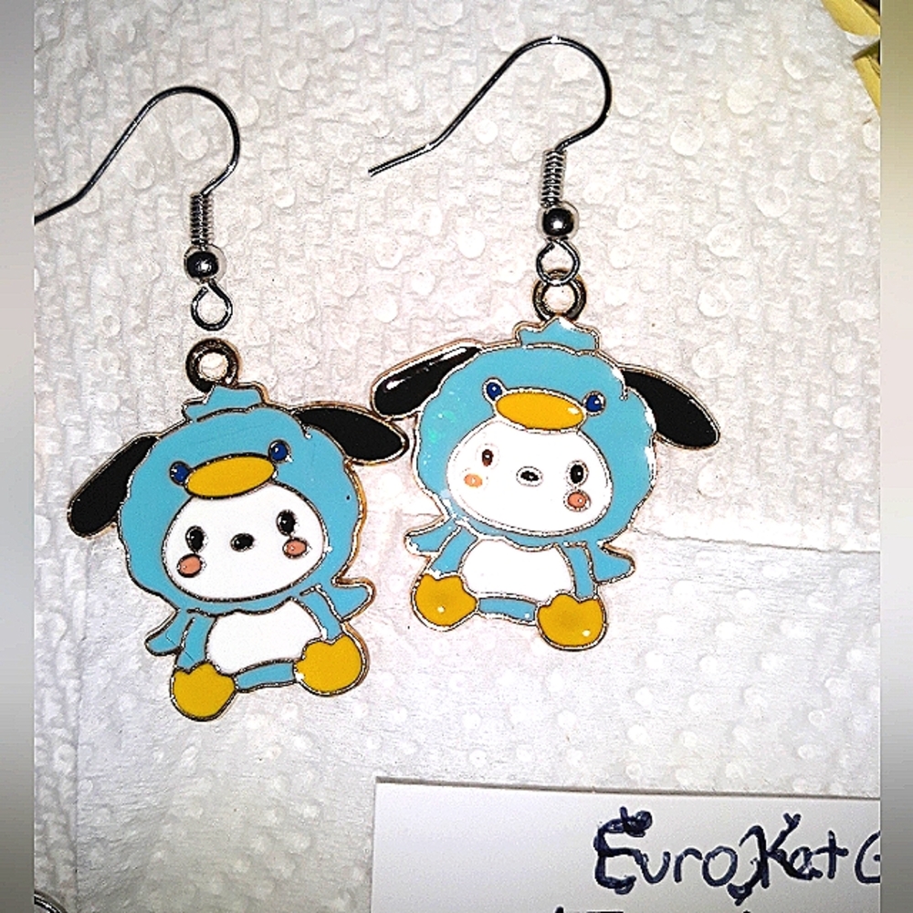 Hello Kitty & Friends Lt Blue Kuromi Dangle Earrings NEW